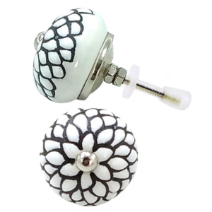 Perillas de cerámica grabadas con flores de níquel de alta calidad, tiradores de manija de armario de cajón, tiradores y perillas de muebles de calidad de exportación - Product Image 2