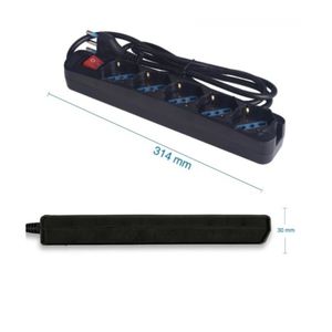 Presa presa presa nera 16A Multi-socket 5 posti Schuko Power Strips - Product Image 5