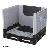 Boîtes en plastique de haute qualité UP, pliables et empilables, 1200 x 1000 x 760 mm, robustes, en HDPE, couleur grise, boîtes Gaylord, ISO 9001:2015