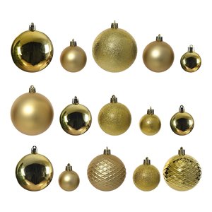 Amicasa 100-Piece Gold <b>Plastic</b> Christmas <b>Tree</b> Balls 9948821 Set Elegant Christmas Ball & <b>Tree</b> Ornaments - Product Image 2
