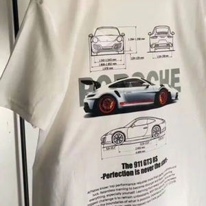 T-shirt graphique de course automobile rétro en coton premium, streetwear, coupe ample, style motorsport, imprimé voiture vintage, décontracté - Product Image 2