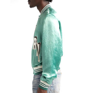 Veste super universitaire en satin de soie en vrac de haute qualité, produit le plus vendu de baseball personnalisé, veste universitaire en satin - Product Image 4