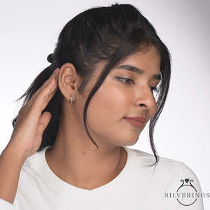Silverings Pendientes de Aro de Plata de Ley 925, Simples y Elegantes, con Acabado Dorado - Product Image 3