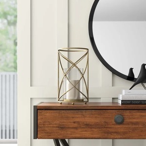 Bougeoir en métal noir de qualité supérieure Accent décoratif moderne Pièce maîtresse de table élégante pour la maison et le bureau - Product Image 1