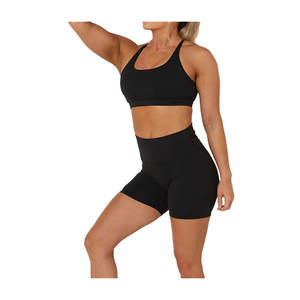 Haute qualité coton sans couture sport soutien-gorge et short ensemble femmes vêtements de sport Fitness Yoga tenue deux pièces vêtements de sport - Product Image 5