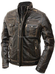 Premium Men's <b>Leather</b> <b>Jacket</b> 100% Cowhide <b>Leather</b> Custom Fashion Brown Stylish Biker <b>Genuine</b> <b>Leather</b> <b>Jacket</b> - Product Image 4