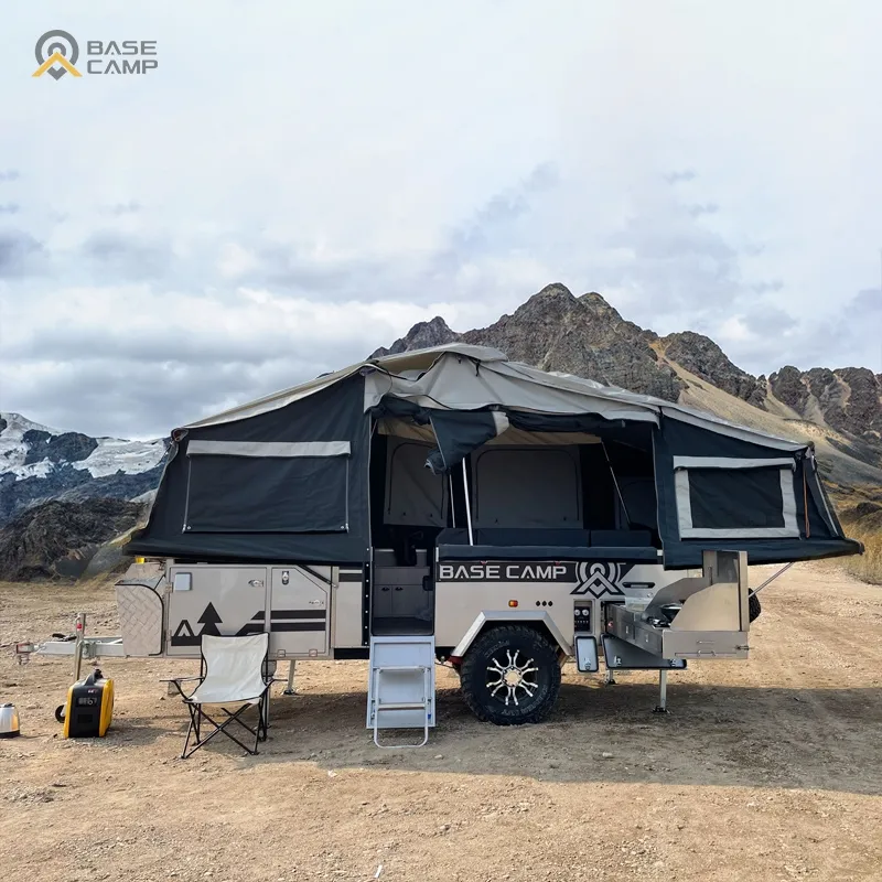 Outdoor Camping Camper Trailer With Car Roof Tent From China Manufacturer