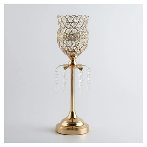 Bougeoirs chauffe-plat en cristal Chandeliers élégants en métal pour décoration de centre de table de mariage ou usage domestique - Product Image 4