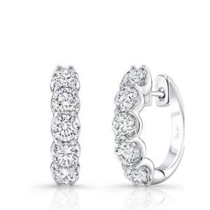 Pendientes de Aro de Oro de 14K con 10 Piedras de Moissanita - Product Image 1