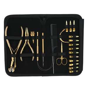 Kit d'outils pour extensions de cheveux avec applicateur à ruban adhésif, pince à sertir à trois trous, pinces à bec de canard, ciseaux, boucle et crochet antidérapants - Product Image 5