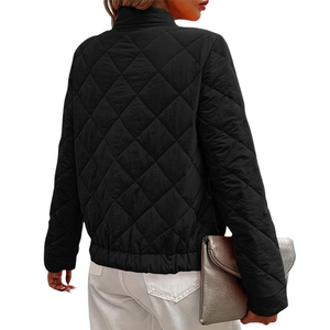 Veste matelassée imperméable pour femme, légère et thermique, avec des poches latérales fonctionnelles pour la mode d'hiver - Product Image 2