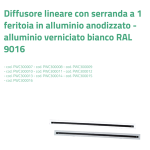 Difusor Lineal Tecnosystemi con 1 Ranura y Amortiguador, Aluminio Anodizado L.1000 PWC300012, Pieza para Sistemas HVAC - Product Image 5