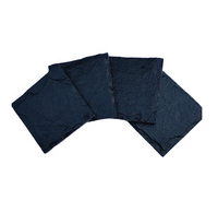 Lot de 4 sous-verres ronds en ardoise noire antidérapants, écologiques et classiques pour la cuisine (vente en gros)