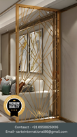 Cloison décorative en verre de luxe, séparateur de pièce en acier inoxydable pour salon moderne, bureau, fabricant, grossiste, exportateur