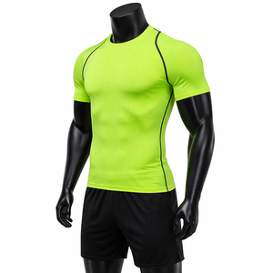 Camiseta de compresión para hombre, de secado rápido, transpirable, para gimnasio, fitness, camiseta ajustada, ropa deportiva para correr, ropa deportiva de alta visibilidad - Product Image 3