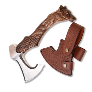 ขวานสำหรับตั้งแคมป์กลางแจ้งด้ามไม้เหล็กกล้าคาร์บอนสูงสำหรับตัดต้นไม้ไม้ขวานด้วยพลัง - Product Image 4