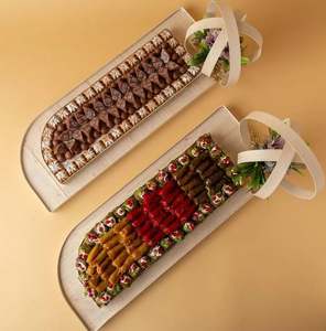 Organisateur de plateau de chocolat en bois de luxe en gros le plus vendu pour le stockage des aliments cadeau de Ramadan pour les vacances de l'Aïd arabe fabriqué en Inde - Product Image 2
