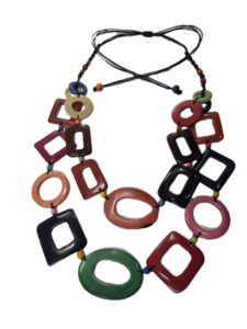 Handmade Bohemia Tagua Geometric <b>Necklace</b> Eco-Friendly <b>Statement</b> Jewelry with Vegetable Ivory Beads in Bold Artistic Shapes - Product Image 2