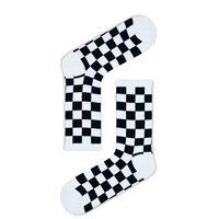 Chaussettes de sport colorées à motif damier blanc, en tissu tissé, confortables et élégantes, unisexe, pour adultes, coupe classique, fabriquées en TR
