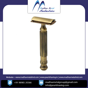 Maquinilla de afeitar de doble filo ajustable precio al por mayor material de latón de afeitado SEGURO DE India - Product Image 3
