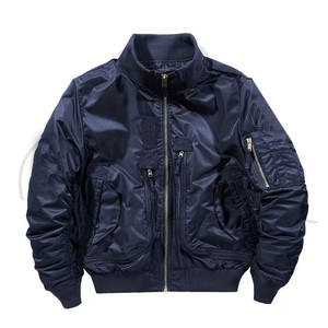 Chaqueta Bomber Casual para Hombre, Nueva, OEM, Personalizada, Delgada, sin Cuello, con Logotipo Frontal, Impermeable, Cortavientos, con Cierre de Cremallera, Primavera, 100% Hecha a Mano - Product Image 1