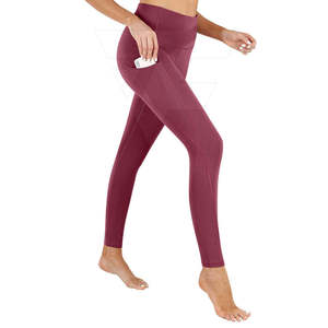 Leggings de gimnasio de cintura alta para mujer, pantalones de Yoga con patrón sólido y elegante, cómodos para entrenamiento - Product Image 1