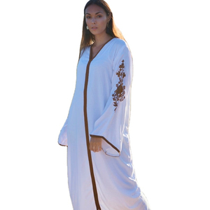 Robe de soirée longue à manches larges pour femmes, tenue de soirée, à manches longues, avec broderie personnalisée, décontractée - Product Image 1