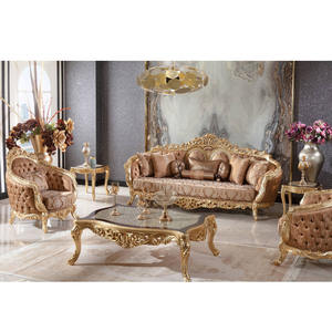 Muebles de Sala de Estar de Alta Gama Europeos, Estilo Chesterfield Clásico, Estructura de Madera, Tapicería de Tela, Tallado a Mano - Product Image 1