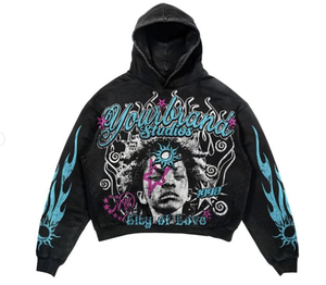 Venta al por mayor de sudaderas con capucha recortadas Diseños personalizados Dtg Impreso Logo Oversized Crop Hem Sudaderas con capucha y sudaderas para hombres Sudaderas con capucha unisex - Product Image 6