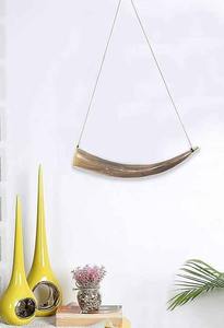 Belleza de lujo en nórdico Tallado a mano Pulido Limpiado y sellado Cuerno que sopla de buey con correa de cuero Cuerno que sopla de búfalo real - Product Image 3