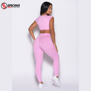 Custom Logo Solid V Shape No Front Seam High Elastic Waist Breathable Four-Way Stretch Quick Dry Yoga Leggings <b>Green</b> Gym Women - Product Image 5