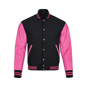 Veste universitaire de collaboration artistique, édition limitée, imprimé, corps en laine, manches à motif artistique unique, fermeture à boutons-pression, pour collectionneurs - Product Image 1