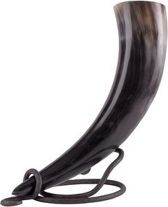 Cuerno para beber vikingo natural de excelente calidad, soporte de borde de latón, Animal náutico, artesanía ecológica para decoración navideña - Product Image 1
