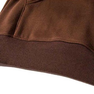 Sweats à capuche thermiques en coton pour hommes, sweats unis surdimensionnés courts d'hiver Streetwear gaufré 3D brodé avec poche quantité minimale de commande bas - Product Image 5