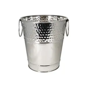 Seau à glace en acier inoxydable, fait main, de luxe, pour bar, seau à glace moderne, décor élégant, avec poignée, ZAHID EXPORTS - Product Image 2