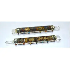 印度值得信赖的水晶石供应商Orgone Usui灵气魔杖天然抛光3-7英寸大小脉轮灵气魔杖