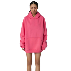 Sudaderas con capucha de talla grande personalizadas para mujer, Sudadera larga de lana de poliéster y algodón de alta calidad, Sudadera con capucha estampada para mujer - Product Image 2