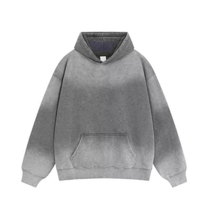 Custom Logo 400gsm Cotton <b>Blend</b> Unisex Oversized Drop Shoulder Acid Washed Hoodies for Men Women - Product Image 3