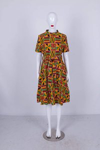 ชุดเดรสแอฟริกันสำหรับผู้หญิง ผ้าลายเคนเต้พิมพ์ลายขี้ผึ้ง กระโปรงยาวคลุมเข่า สไตล์ดาชิกิ ไซส์พลัส เสื้อผ้าสำหรับงานปาร์ตี้ ชุดเดรสผู้หญิง ชุดเดรสเคนท์ - Product Image 3