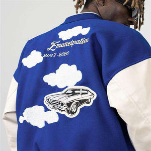 Veste universitaire pour hommes personnalisée en gros Vintage Streetwear College Baseball Letterman Bomber avec logo avant pour l'hiver - Product Image 4