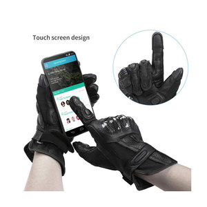 Gants de moto en cuir de haute qualité, imperméables, tactiles, en fibre de carbone, pour hommes, pour la course - Product Image 6