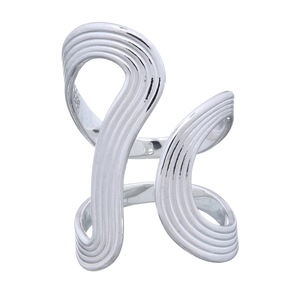 Anillo Abierto de Plata de Ley 925 para Mujer, Diseño de Onda Fluida, Estilo Étnico y Tribal, para Regalos y Fiestas - Product Image 2