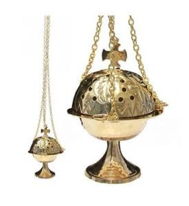 Encensoir en laiton fini or avec bateau et chaîne pour la décoration d'église Article décoratif religieux - Product Image 3