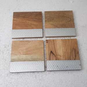 Acacia Blank Wooden Coasters Set Custom Square and round Shape Drink Mat for <b>Coffee</b> & Glass Tabletop Premium Mats & <b>Pads</b> - Product Image 5