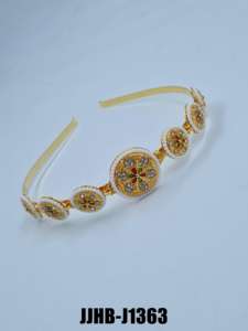 Elegante banda para el cabello joyería de moda para mujer nupcial boda fiesta Festival hecho a mano diseñador étnico venta al por mayor exportación - Product Image 2