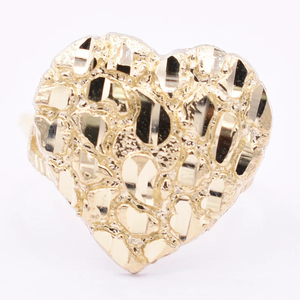 Bague de fiançailles en forme de cœur énorme taillé en diamant pour femme Bague plaquée or jaune 10 carats solide pour bijoux de mode pour femmes - Product Image 1