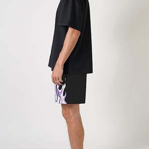 กางเกงขาสั้นผ้าแคนวาสผู้ชาย ระบายอากาศ แห้งเร็ว สไตล์สตรีท ลำลอง ออกกำลังกาย วิ่ง  แบบสปอร์ต สีดำ  รับสั่งทำ - Product Image 3