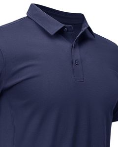 Polo personnalisé pour homme en tissu piqué de coton et polyester respirant, couleur kaki brun, manches courtes, logo personnalisé, vêtements de travail décontractés, OEM - Product Image 5