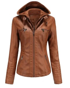Chaqueta de cuero para mujer primavera moda Otoño abrigo negro Delgado mujer Oficina señora rojo nuevo en ropa exterior - Product Image 1