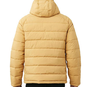 2025 High Quality Oversize <b>Puffer</b> Men's <b>Jackets</b> 100% Polyester Fabric Solid <b>Yellow</b> Color Long Sleeve Bubble <b>Jacket</b> For Men - Product Image 3